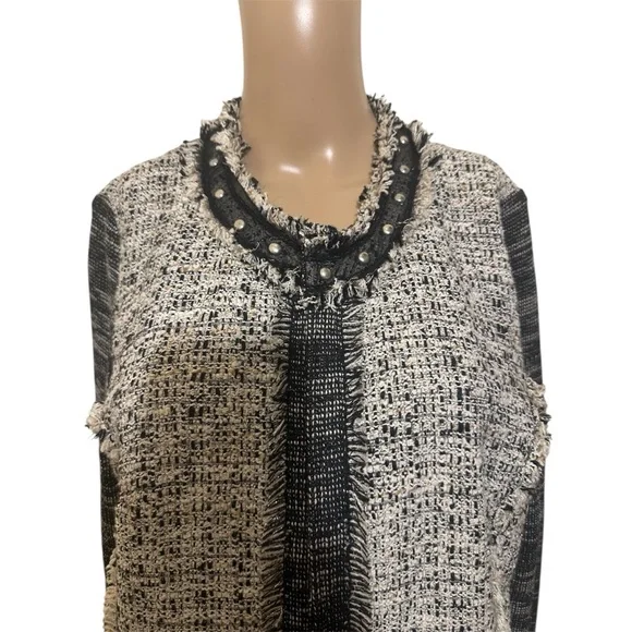 Chico's Black and White Tweed Blazer